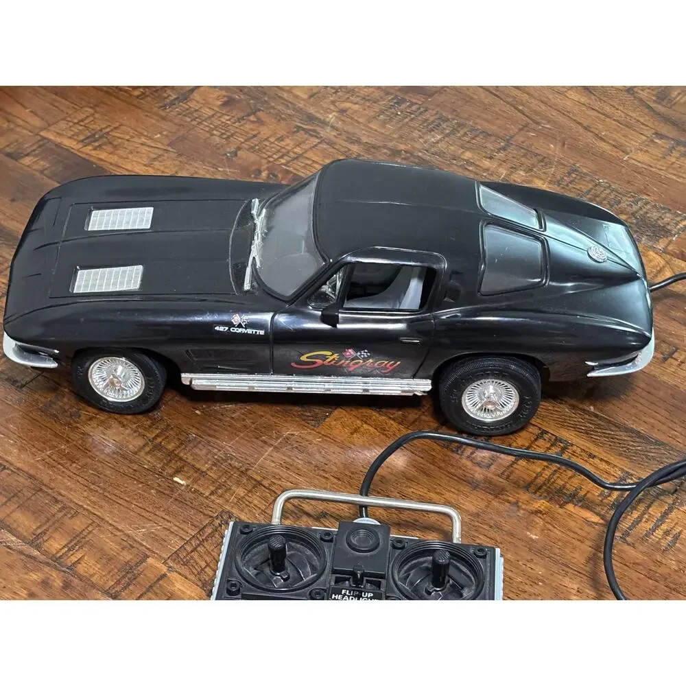 1986 New Bright Black Chevrolet Chevy 427 Corvette Stingray RC Toy Model Car